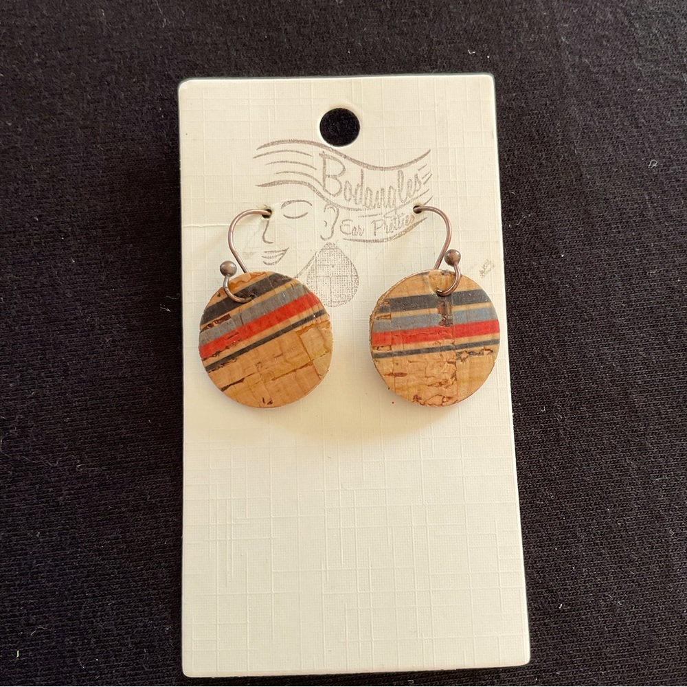 Round Cork Earrings
